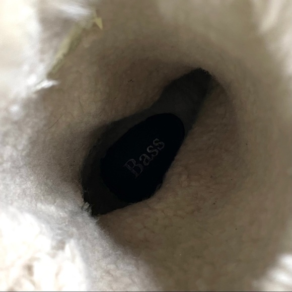 Bass Fargo Black Suede Knit Winter Boots Faux Fur Tassel Size 7 - Picture 12 of 12